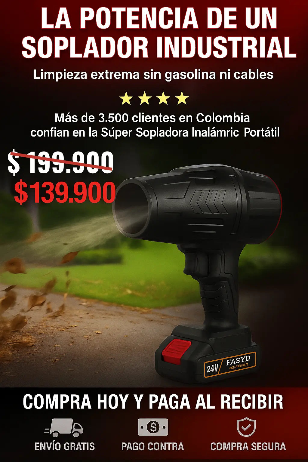 Super Sopladora Inalámbrica Portátil